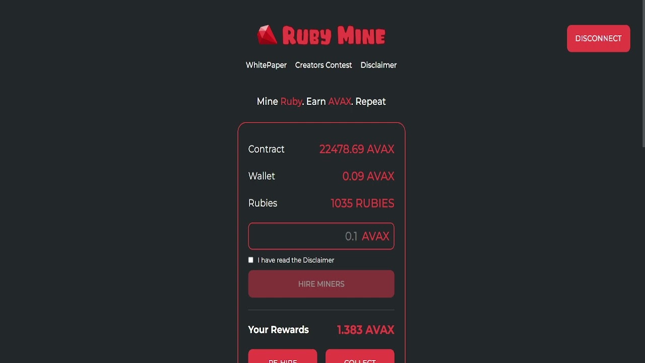 RUBY MINER | AVAX MINE w 10x POTENTIAL