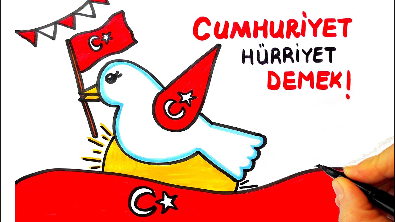 29 EKİM CUMHURİYET BAYRAMI RESMİ ÇİZİMİ - CUMHURİYET BAYRAMI RESMİ ÇİZİMİ - 29 EKİM RESİM ÇİZİMİ