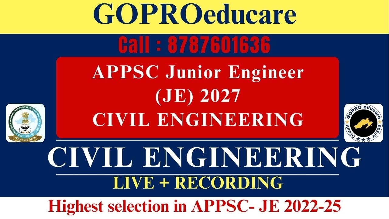 APPSC JE CIVIL ENGINEERING 2027