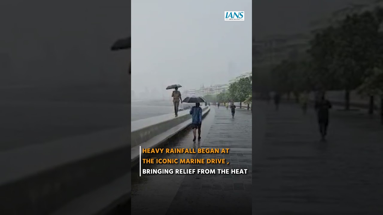 Mumbai Rain Hits Marine Drive | Heavy Showers Bring Relief From Heat
