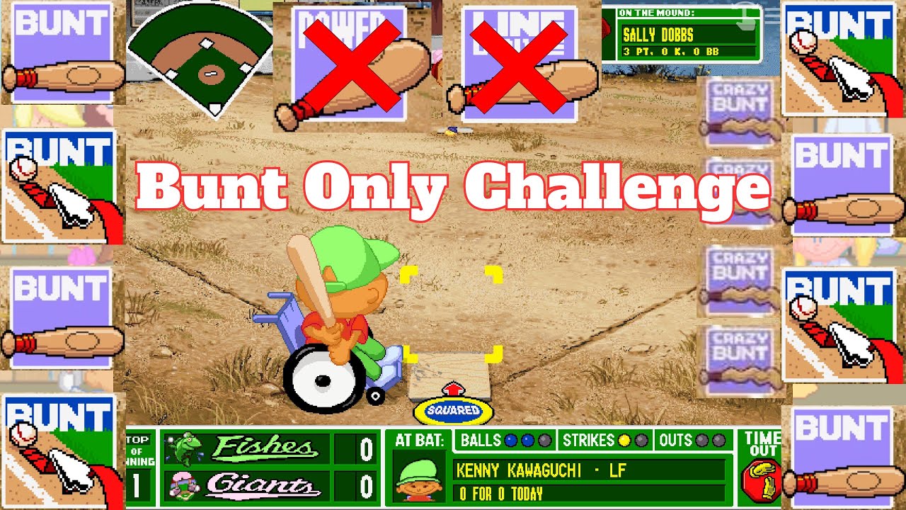 Bunt ONLY Challenge - Backyard Baseball 1997