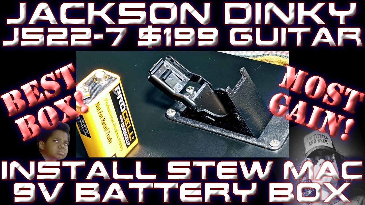 Jackson Dinky JS22-7 Stew Mac Battery Box Install with Routing Template To Power Active EMG Pickups
