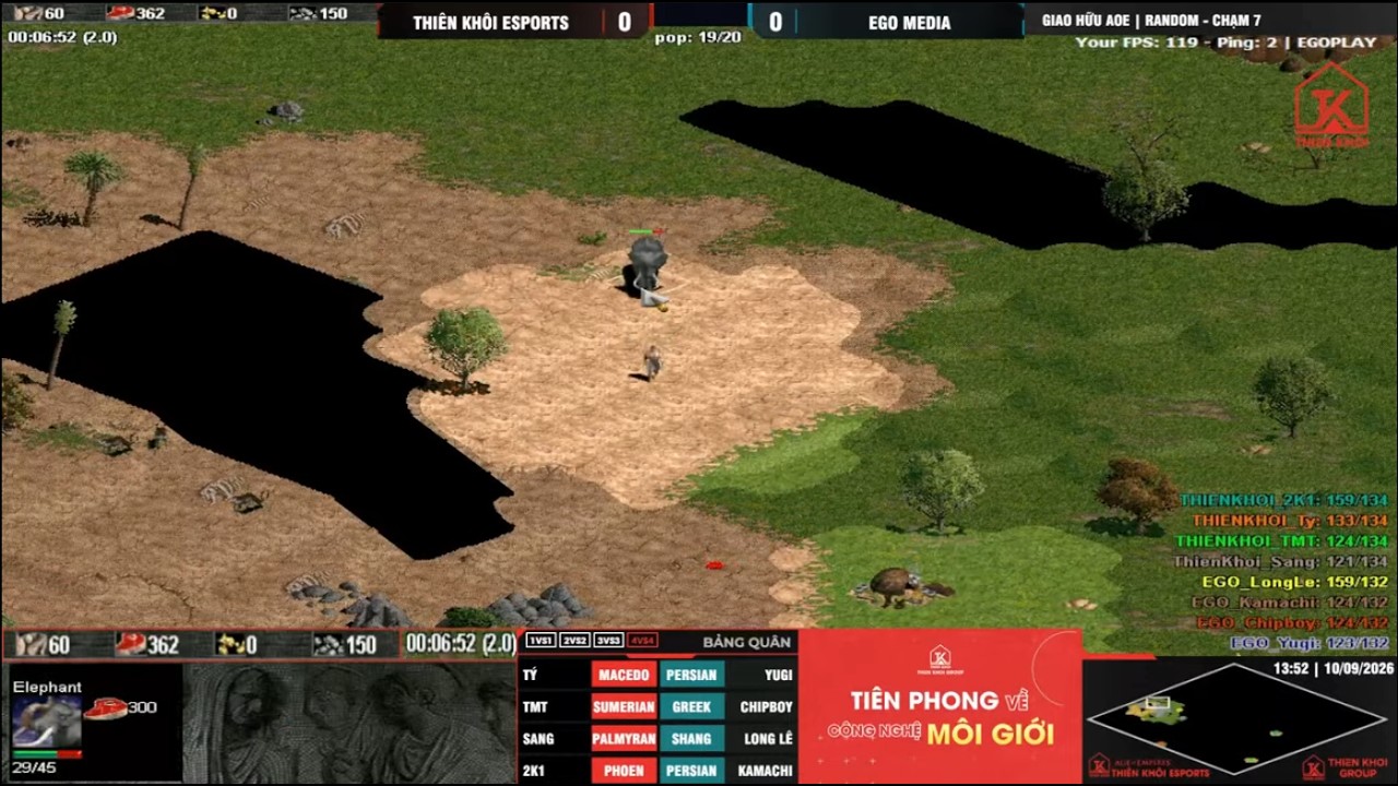 🔴Trực Tiếp AOE | 4vs4 Random | EGO Media vs Thi&ecirc;n Kh&ocirc;i ng&agrave;y 09/09/2026 #aoe