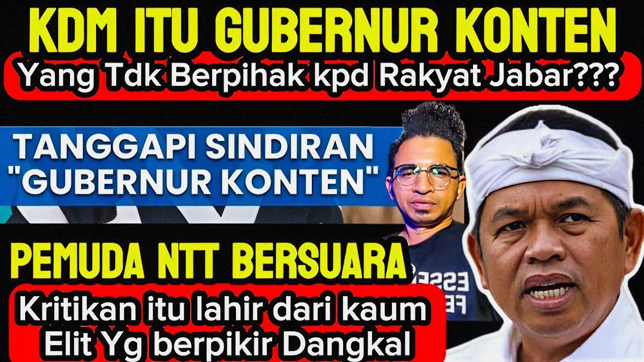 KDM GUBERNUR KONTEN‼️Pemuda NTT: Kritikan itu lahir dari kaum Elit yg berpikir Dangkal