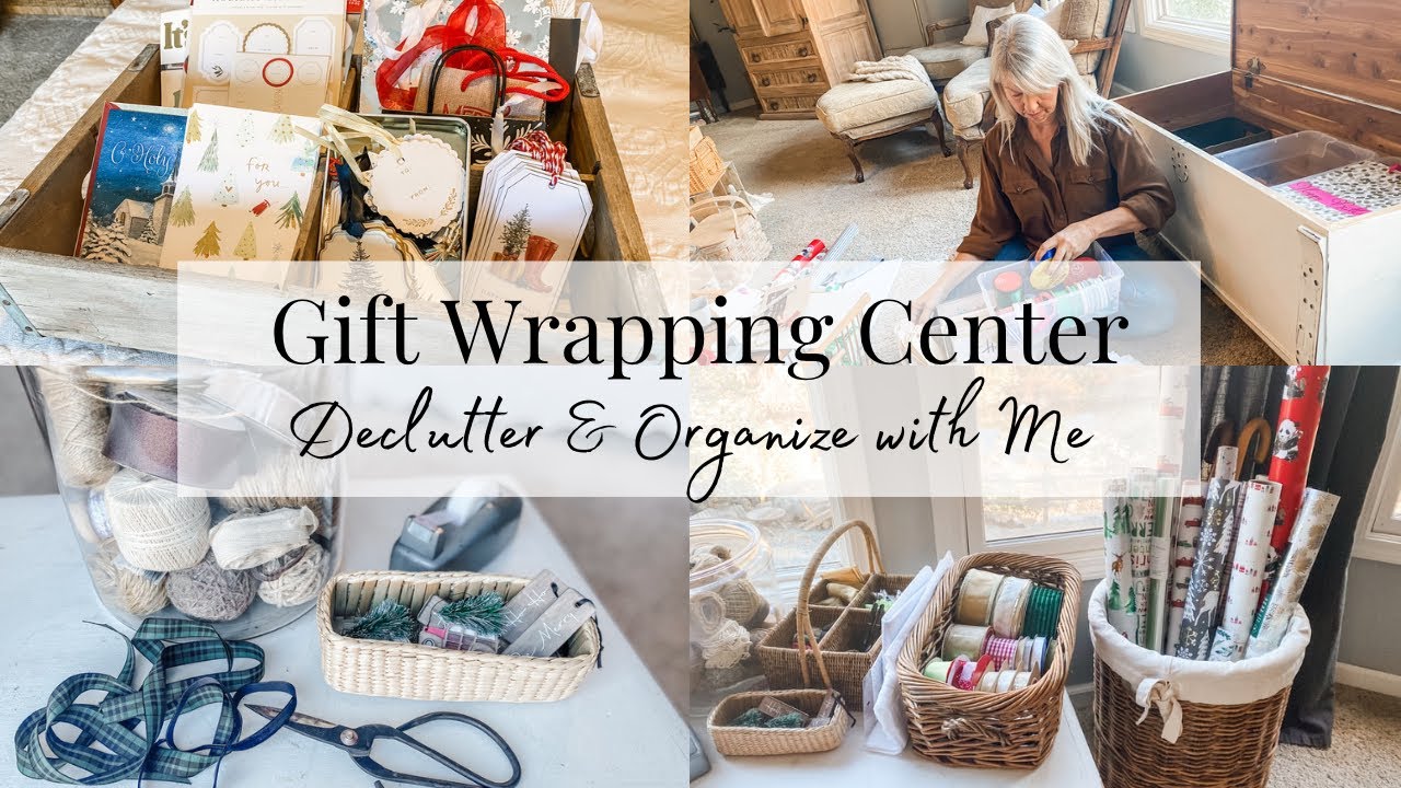 Christmas Wrapping Station - How I Decluttered & Organized My Gift Wrapping Supplies