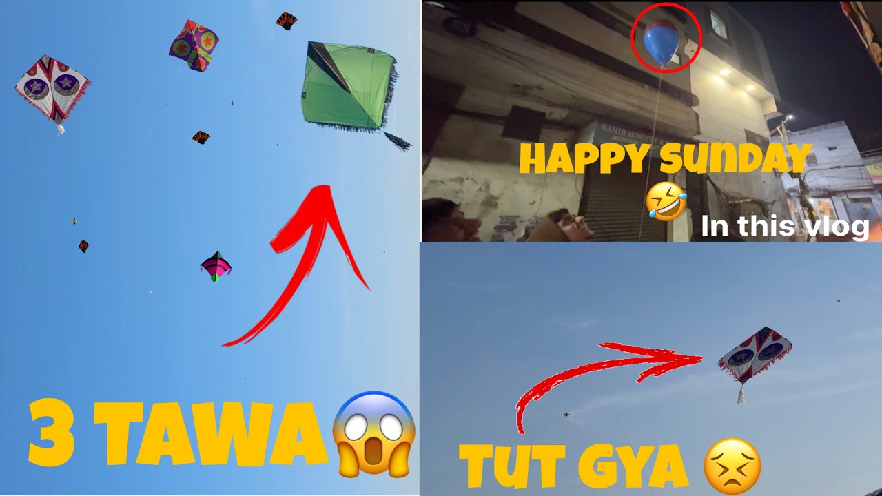 BIG KITE FLYING 🪁 |  SUNDAY KITE FLYING 😎  WITH FRIENDS 👥🥂 | TUT GYA GUDDA 🪁
