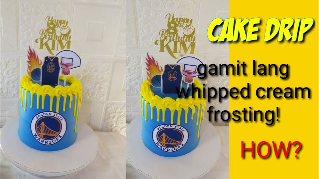 CAKE DRIP ( gamit ang frosting na whipped cream ) || HOW