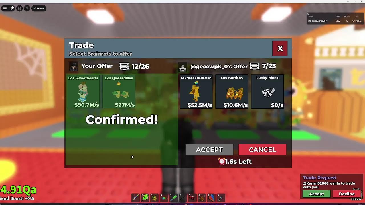Trading machine with viewers