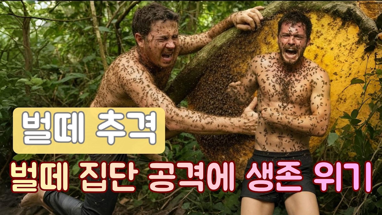 가장 높은 나무 위 거대 벌집 벌떼에게 쫓기며 야생 꿀 채취