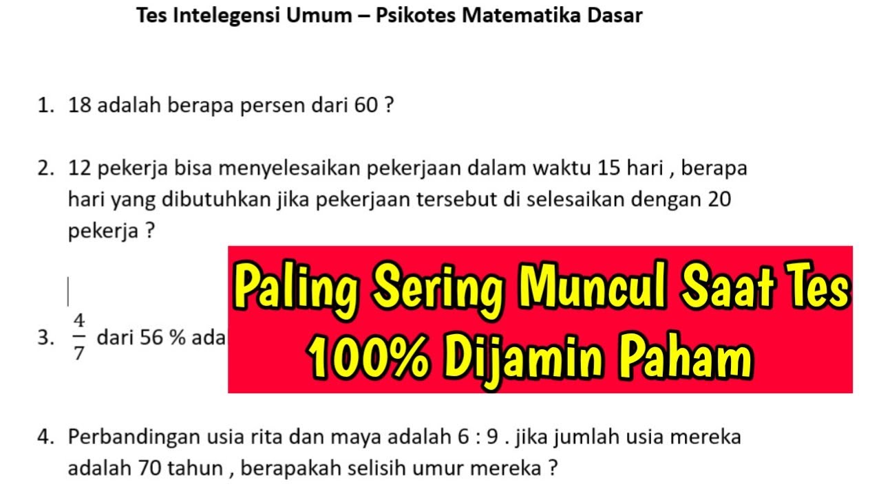 TIU | Psikotes Matematika Dasar