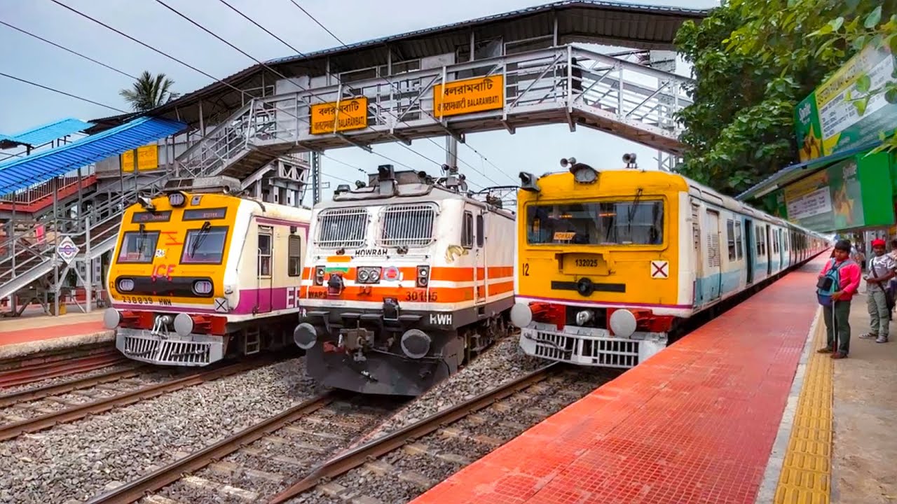 Unique model Fast & Furious speedy local vs Express trains perfect crossing at Balarambati