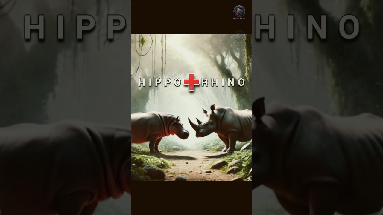 Hybrid Animals💥 | Hippo + Rhino Hybrid Fusion | #shorts #hybrid #animals