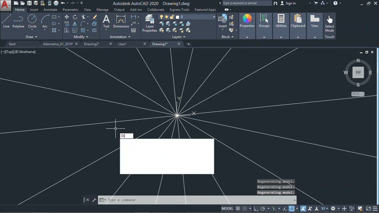 xline command in AutoCAD