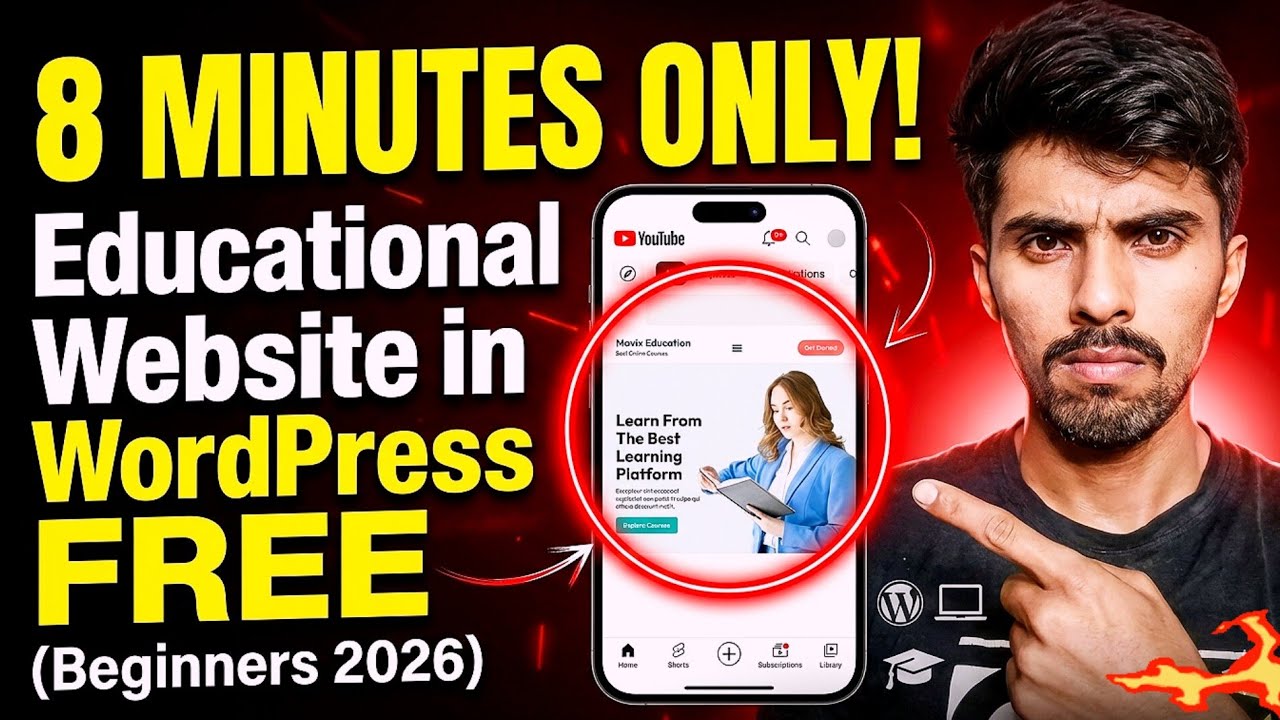 How to creat educational website using wordpress in 8 minutes