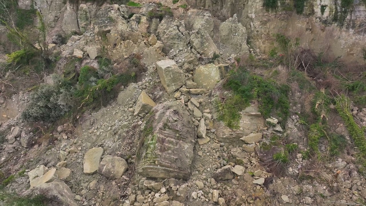 Bonchurch Landslip Before and after overlay