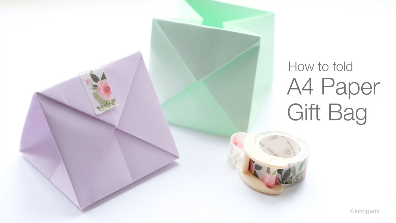 How to fold Gift Bag with A4 size paper (Kimigami)