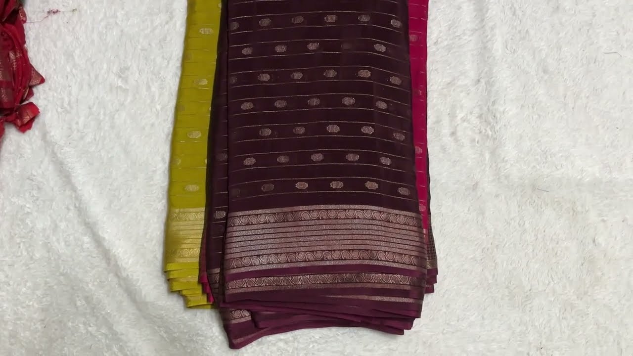 ❤️❤️#chinnon 2 cut center joint sarees ₹400 #whatsapp 6305077202🛍️🛍️#saree #wedding season ❤️❤️