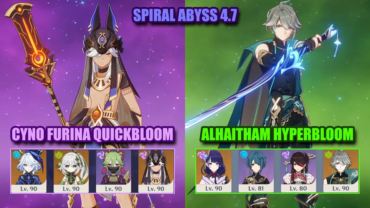 Furina Cyno Quickbloom & Alhaitham Hyperbloom | Spiral Abyss 4.7 | Genshin Impact