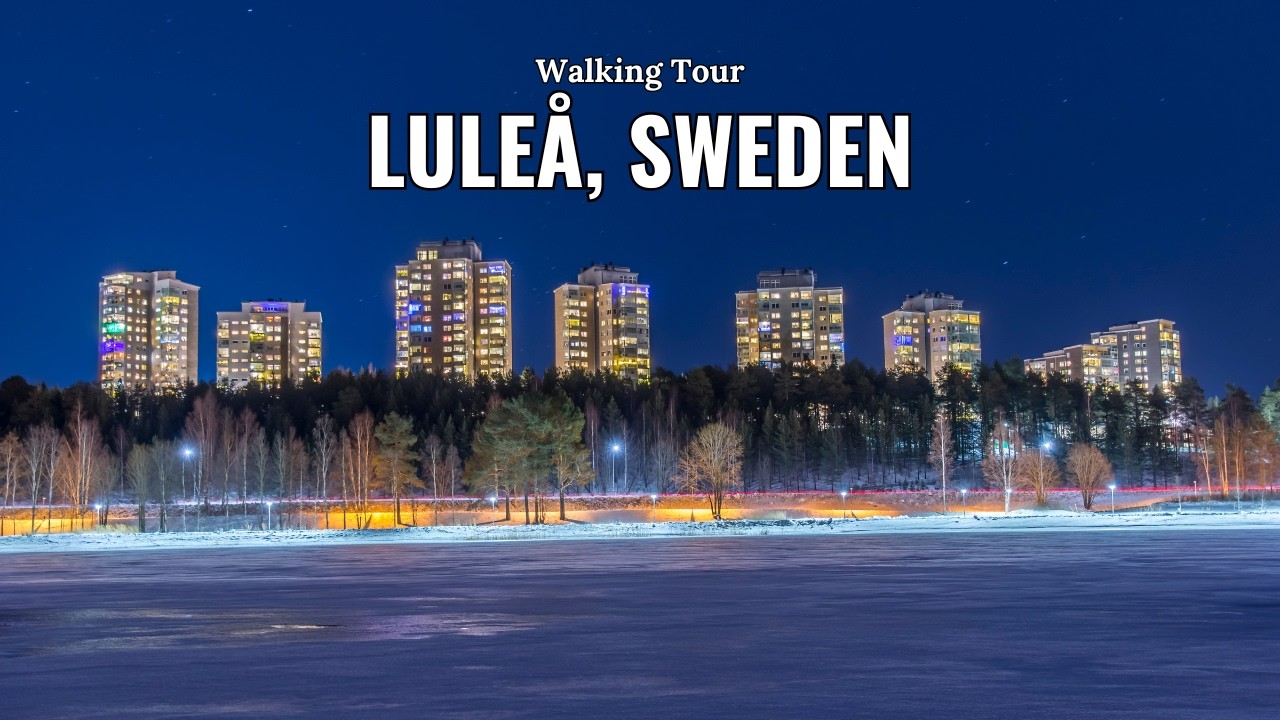 Arctic Winter Walk in Luleå ❄️ | Relaxing 4K Walking Tour with Music