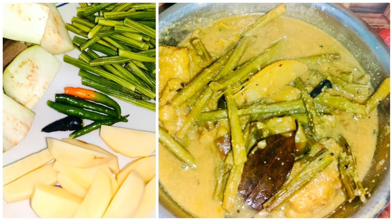পোস্ত দিয়ে সজনে ডাটা আলু বেগুনের রেসিপি।