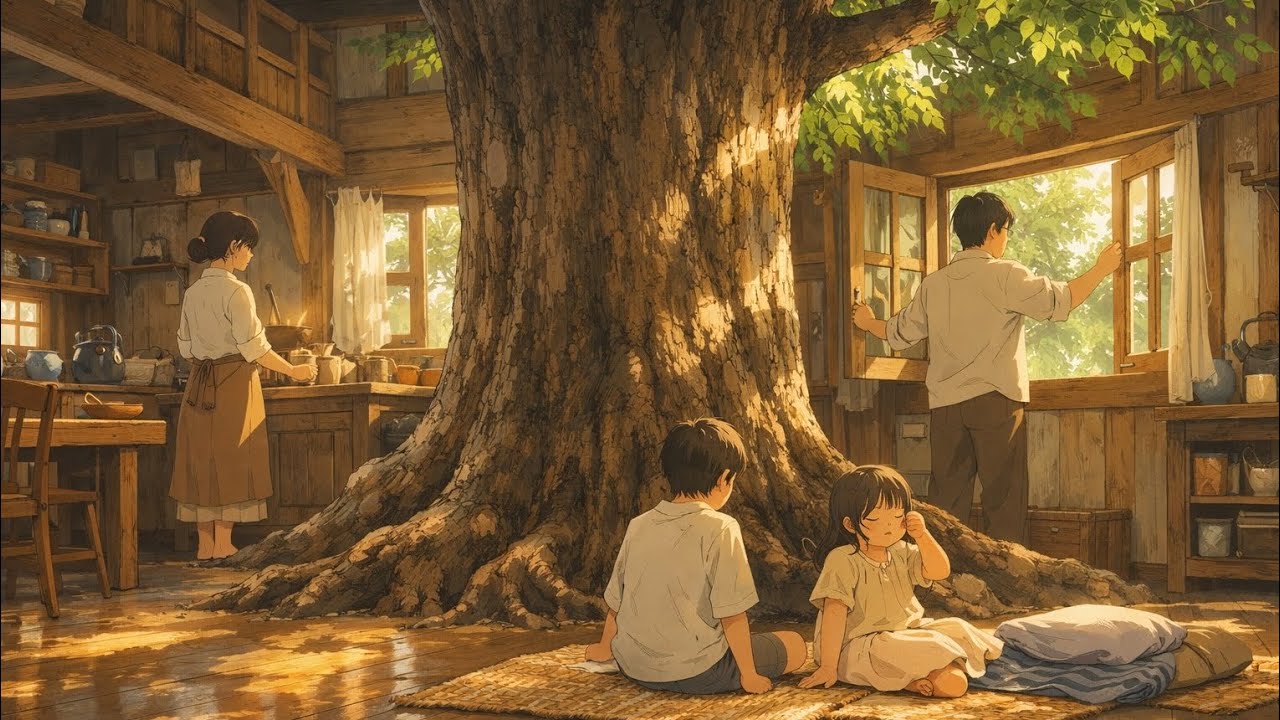 Tree House in Indian Village 🌿 | Ghibli Inspired Family Story | Village Life Animation #ghiblistyle 