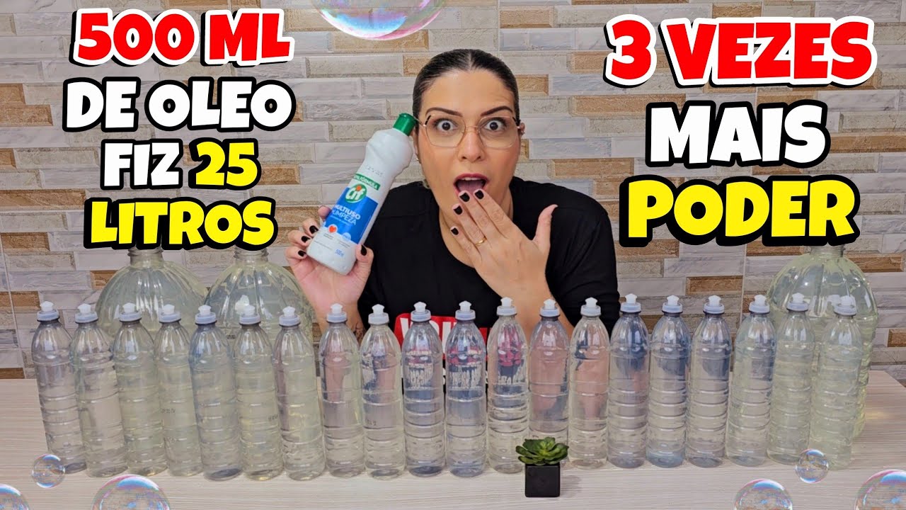 COM 500 ML DE ÓLEO FIZ 25 LITROS DE SABÃO MULTIUSO LIMPA TUDO MELZUDO 3 VEZES MAIS LIMPEZA 😱