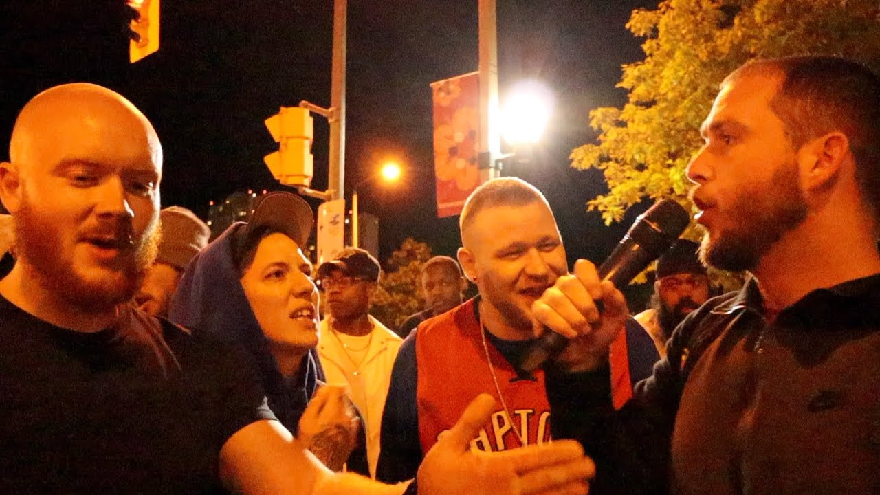 Angry drunk people post-Raptors game in Toronto