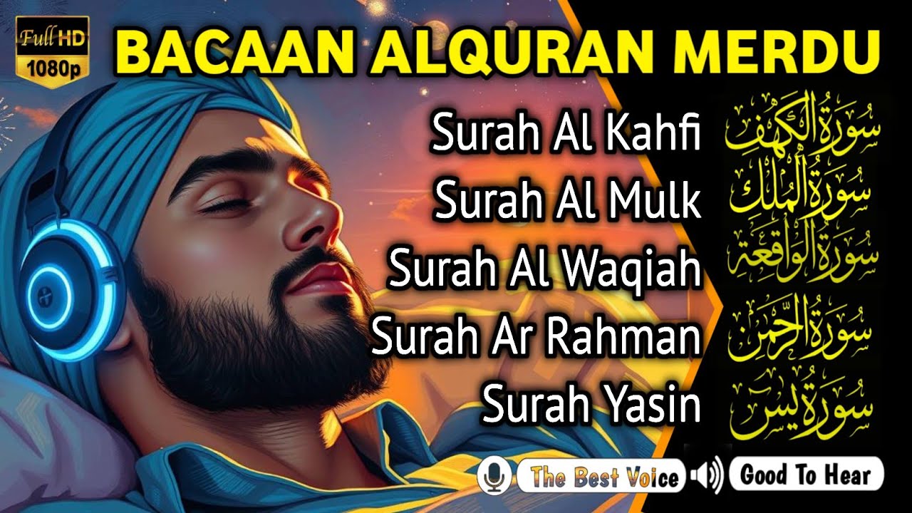 MUROTTAL MERDU Pengantar Tidur AL KAHFI, AL MULK, AR RAHMAN, YASIN, AL WAQIAH,ala aqeel