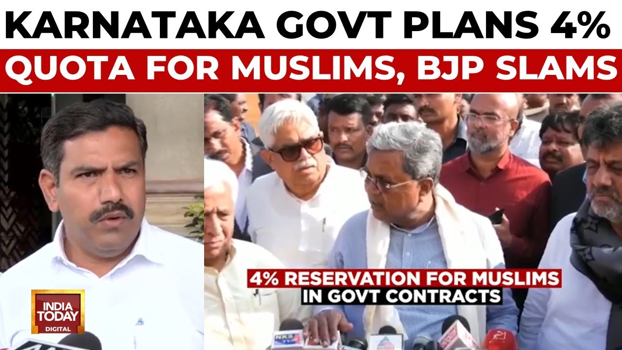 Karnataka BJP Opposes Congress Plan For 4% Muslim Reservation In Government Contracts | India Today
