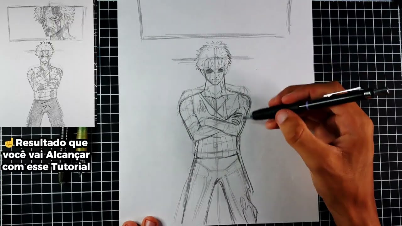 Veja Como desenhar o Zoro na cena mais Incrível de One Piece! 