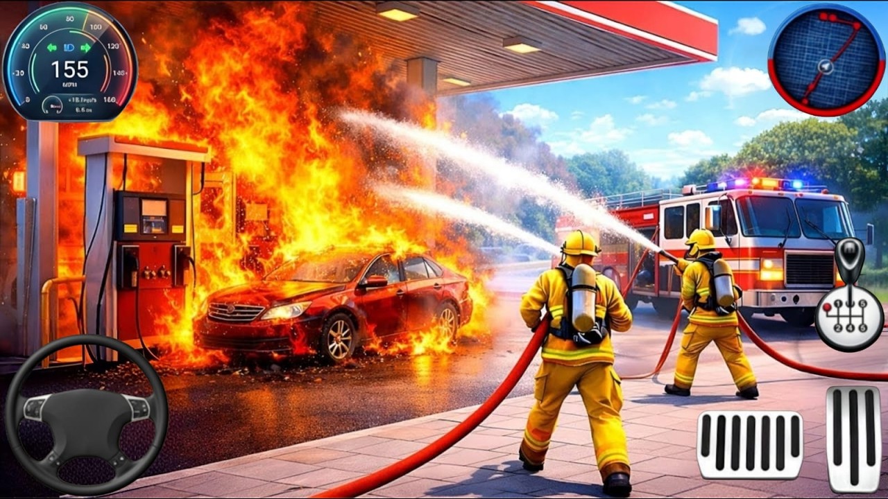 Fire Truck City Rescue Simulator - US Emergency 911 Ambulance Driving 3D : Android Gameplay