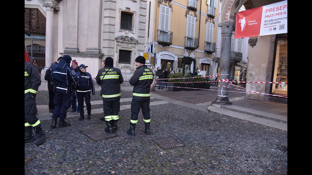 #Vigevano, colonna lesionata in Piazza, chiusi portici e transito verso via XX Settembre