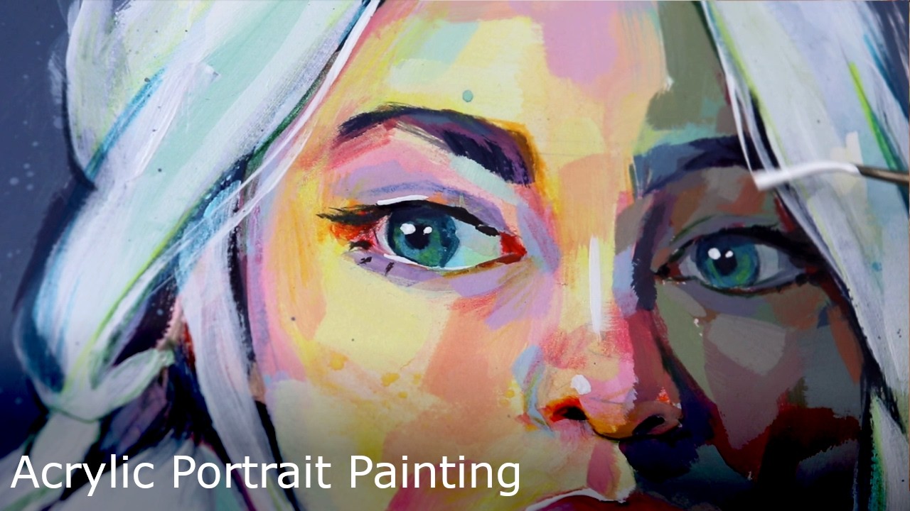 COLORFUL Acrylic Portrait Painting -  | Timelapse