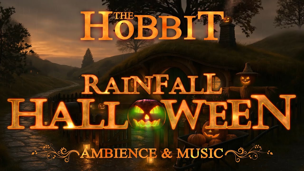 The Lord of The Rings | The Hobbit | Rainy Halloween at Shire | Ambience & Music