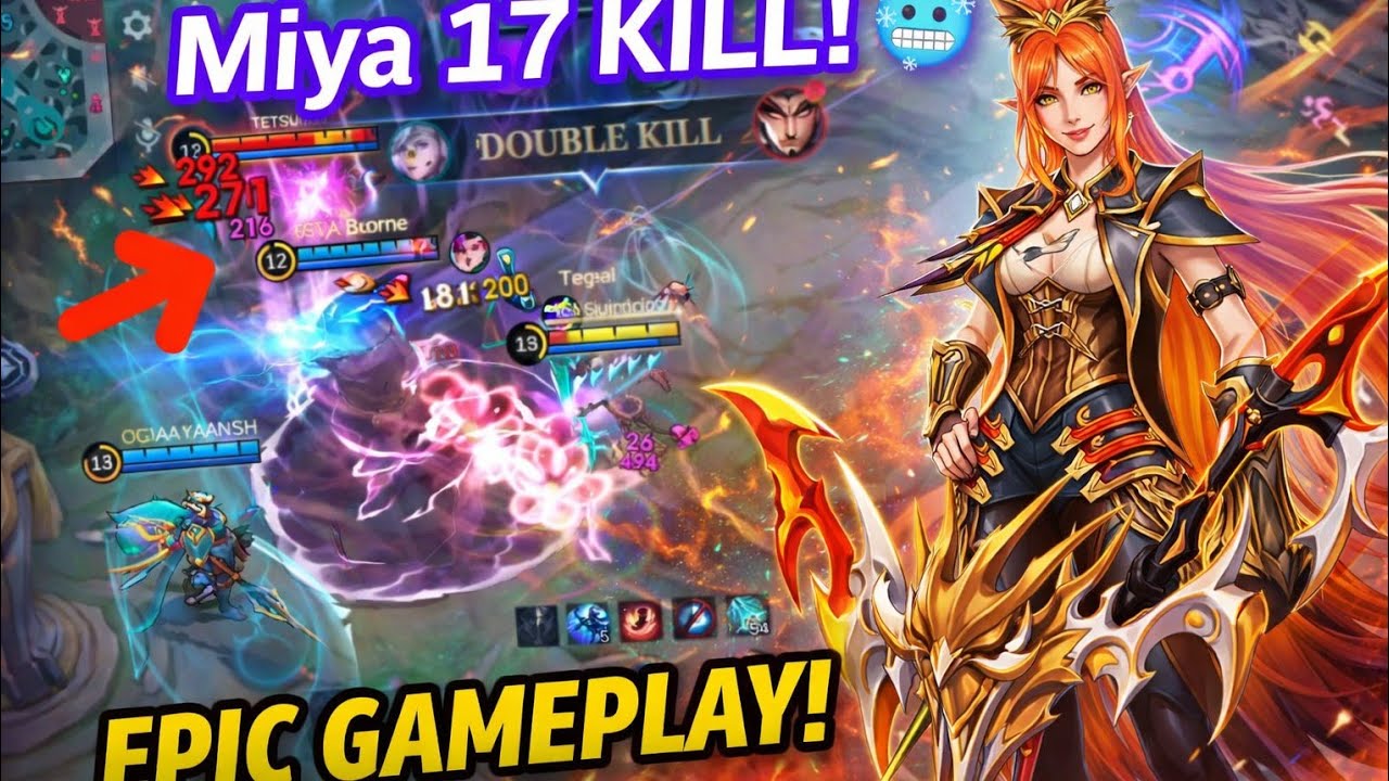 MIYA 17 KILL MONSTER GAME | EPIC MLBB GAMEPLAY 🎮🔥