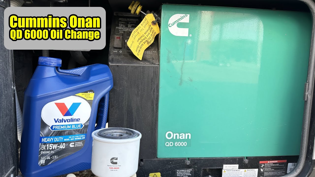 Cummins Onan QD 6000 Generator Oil Change (RV Series) Thor Super C Omni/ Magnitude, Filter 022-0833