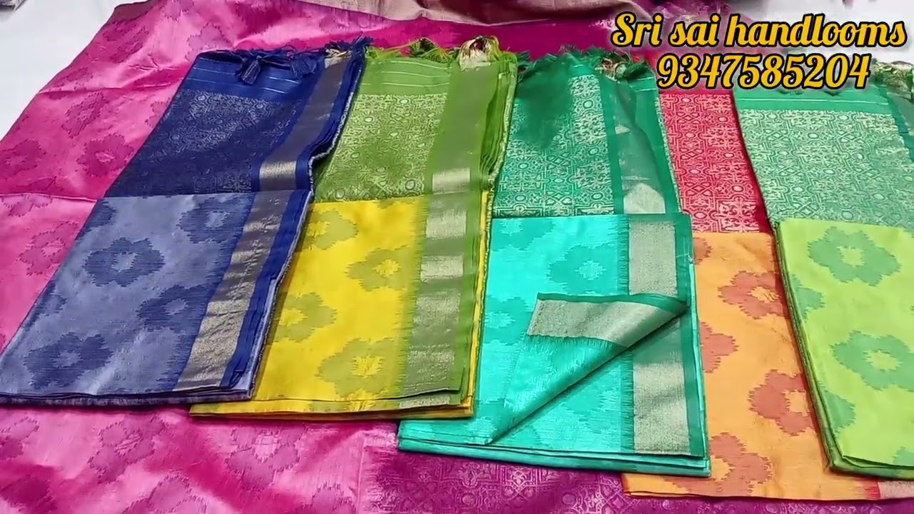 Taser silk cotton sarees with contrast blouse.1350/* #trending #saree #handloom #9347585204#tred
