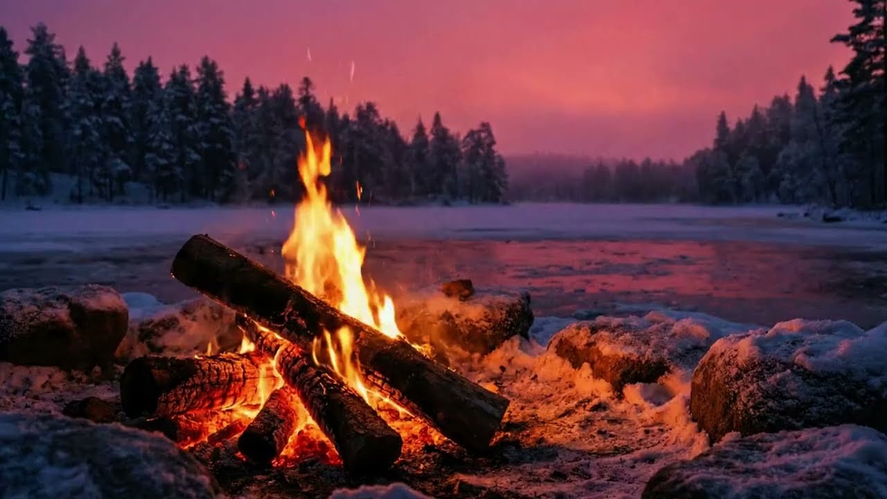 Campfire ASMR by the Lake | Sleep, Focus, Meditation Sounds