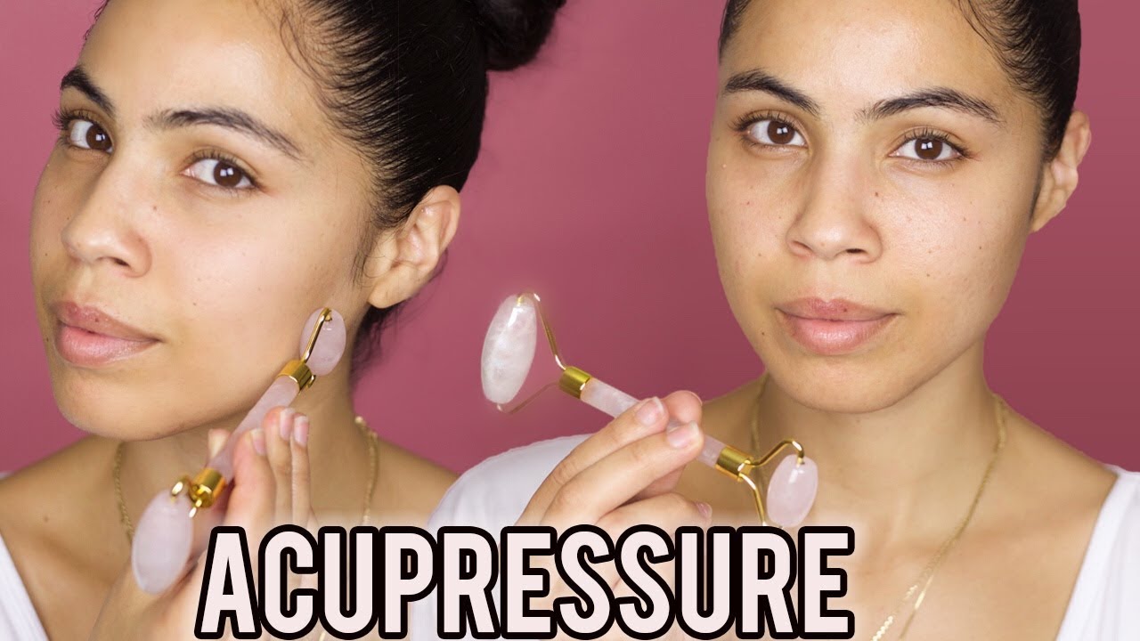 Skin Healing Acupressure Using A Rose Quartz Facial Roller
