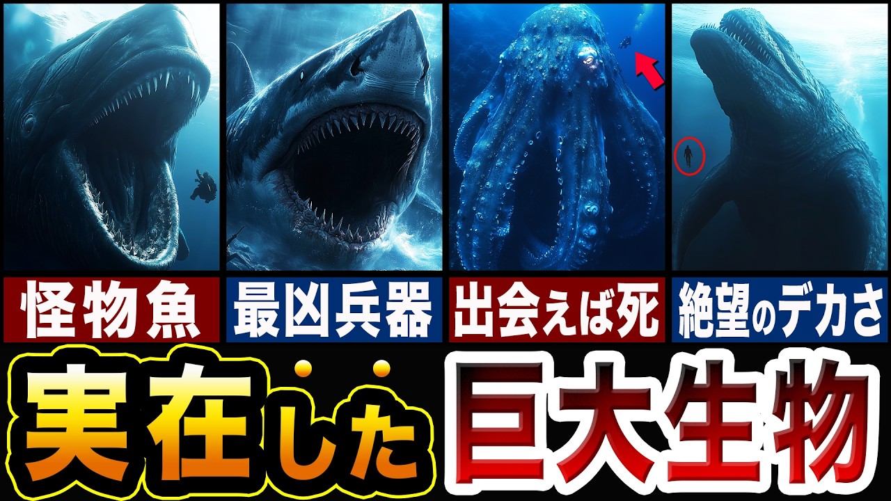実在した海の巨大生物が怖すぎる…!!古代の巨大生物ランキングTOP5!!第二弾【ゆっくり解説】