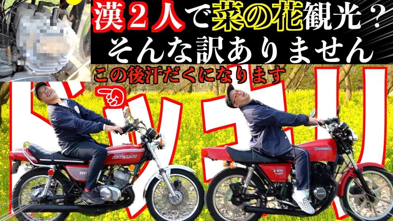 #67 Z400FXとKH250で行く菜の花観光⁉️のはずが…１００回蹴ってもかからない😨⚡️