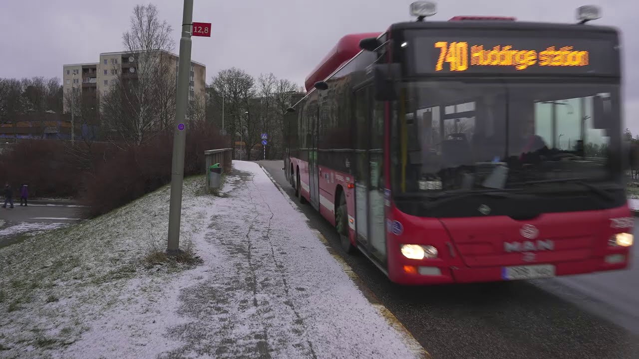 Sweden, Stockholm, bus 740 ride from Vårberg to Huddinge Station