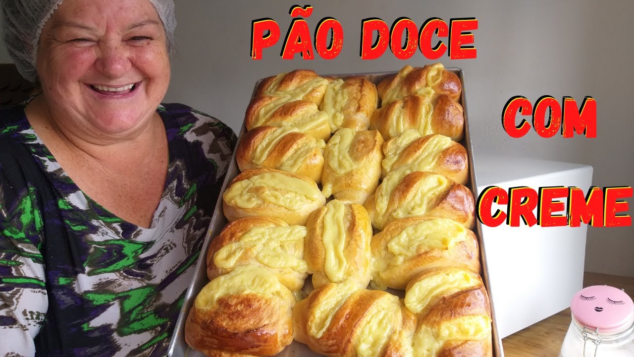 PÃO DOCE COM CREME...IGUAL DE PADARIA - SEM SEGREDO...