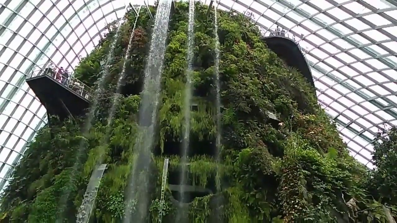 Man-made Waterfall , Cloud forest Singapore,