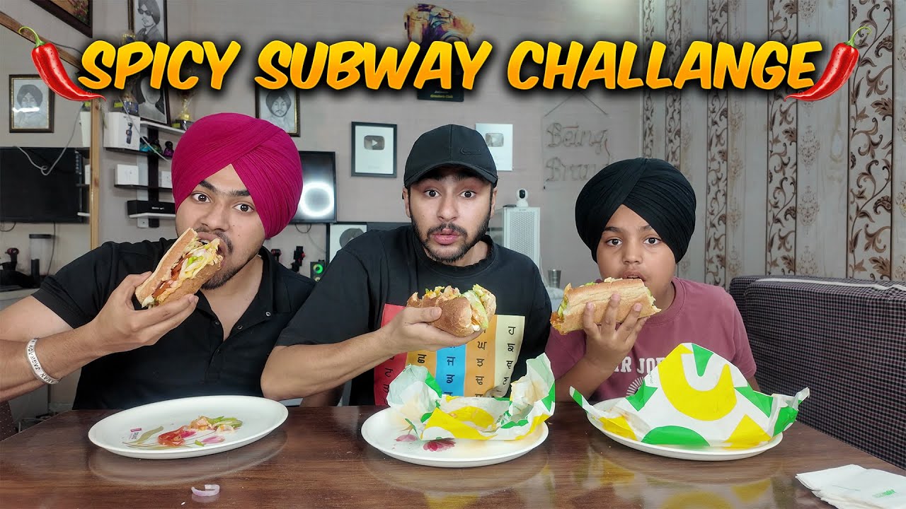 SPICY PERI PERI SUBWAY EATING CHALLENGE WITH PUNISHMENT - HARSH JAGRAON