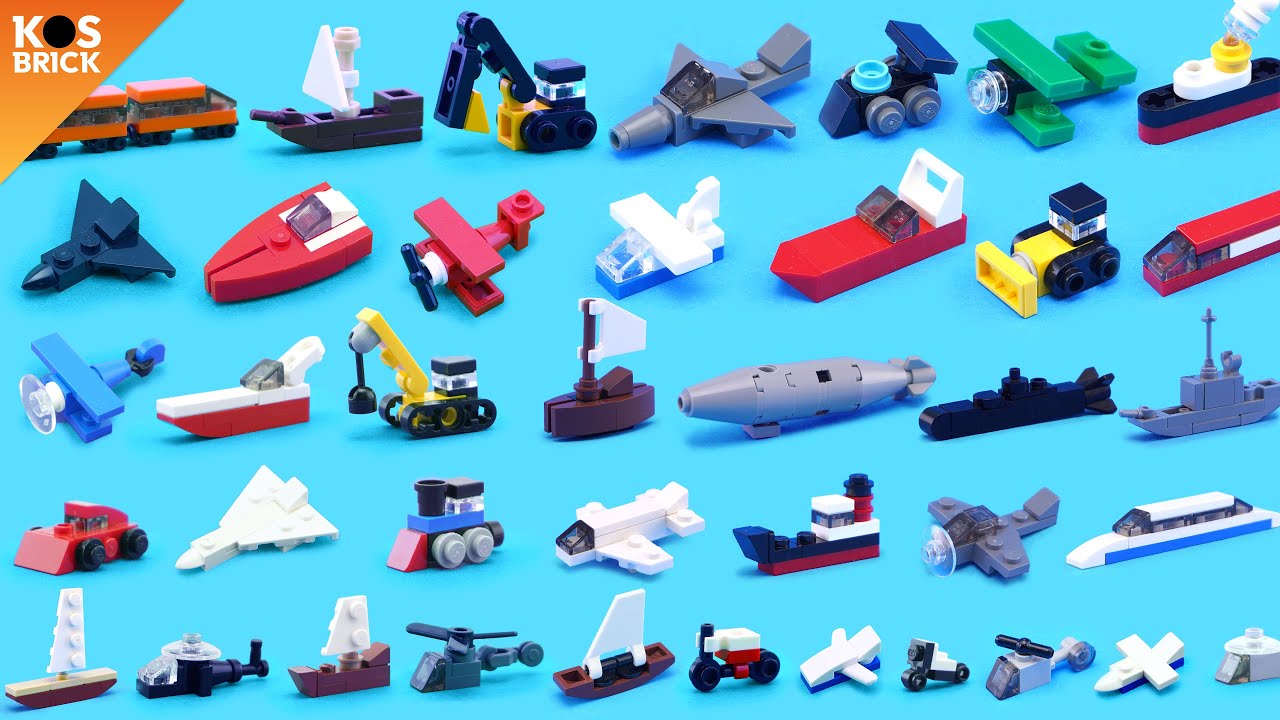 Lego Under 10 Pieces Mini Vehicles Compilation - Part 1-4 (Tutorial)
