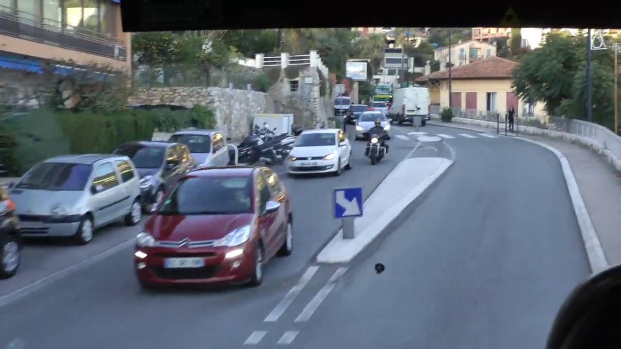 driver view narrated Viking tour bus ride from Nice to Monaco (1 of 3)
