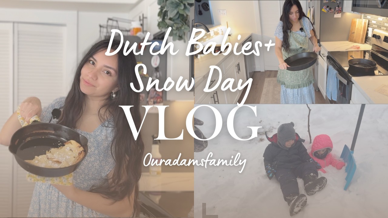 Making Dutch Babies for our family & Snow Day Sledding!