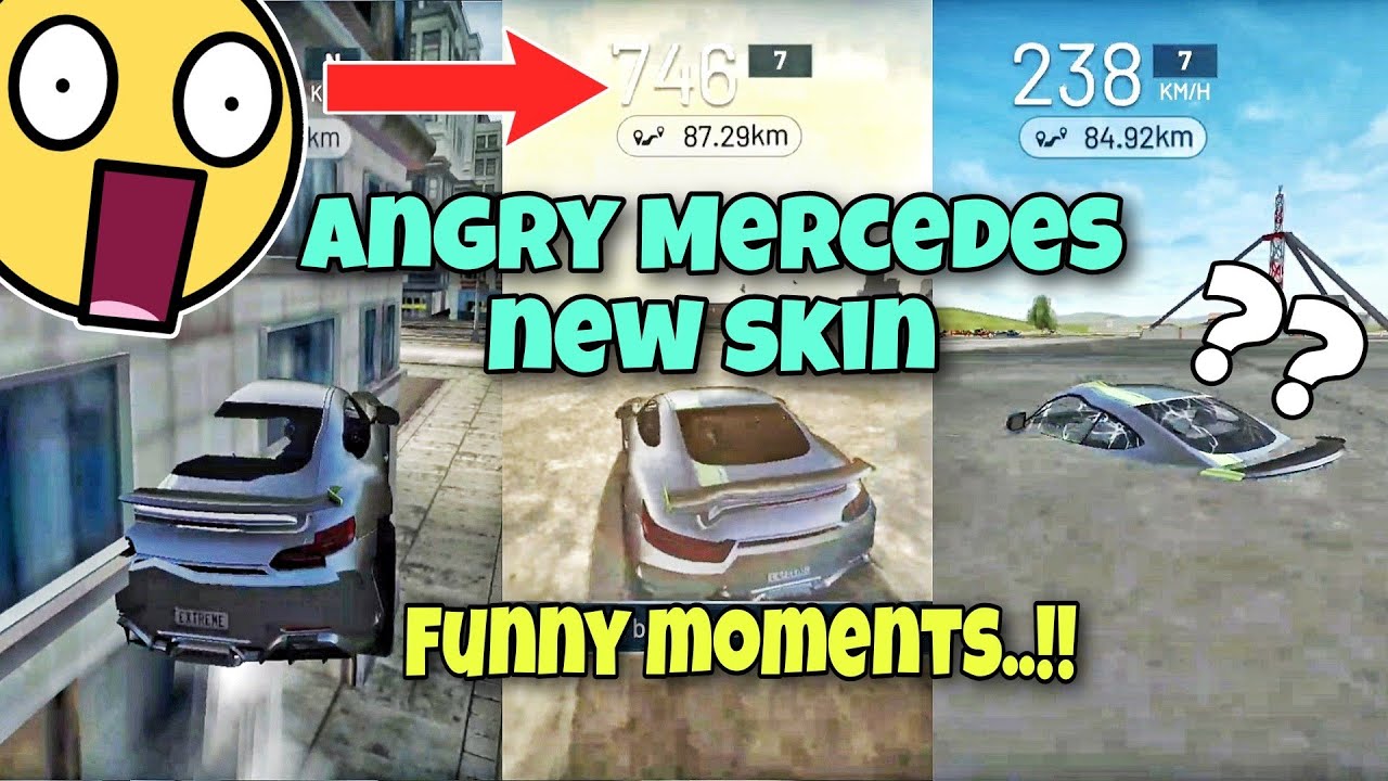 Angry mercedes new skin😱Funny moments 😂Extreme car driving simulator🔥