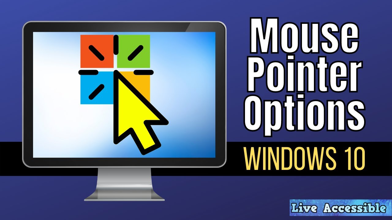 Make your mouse pointer bigger, change color, & find it | windows 10 | low vision, visually impaired